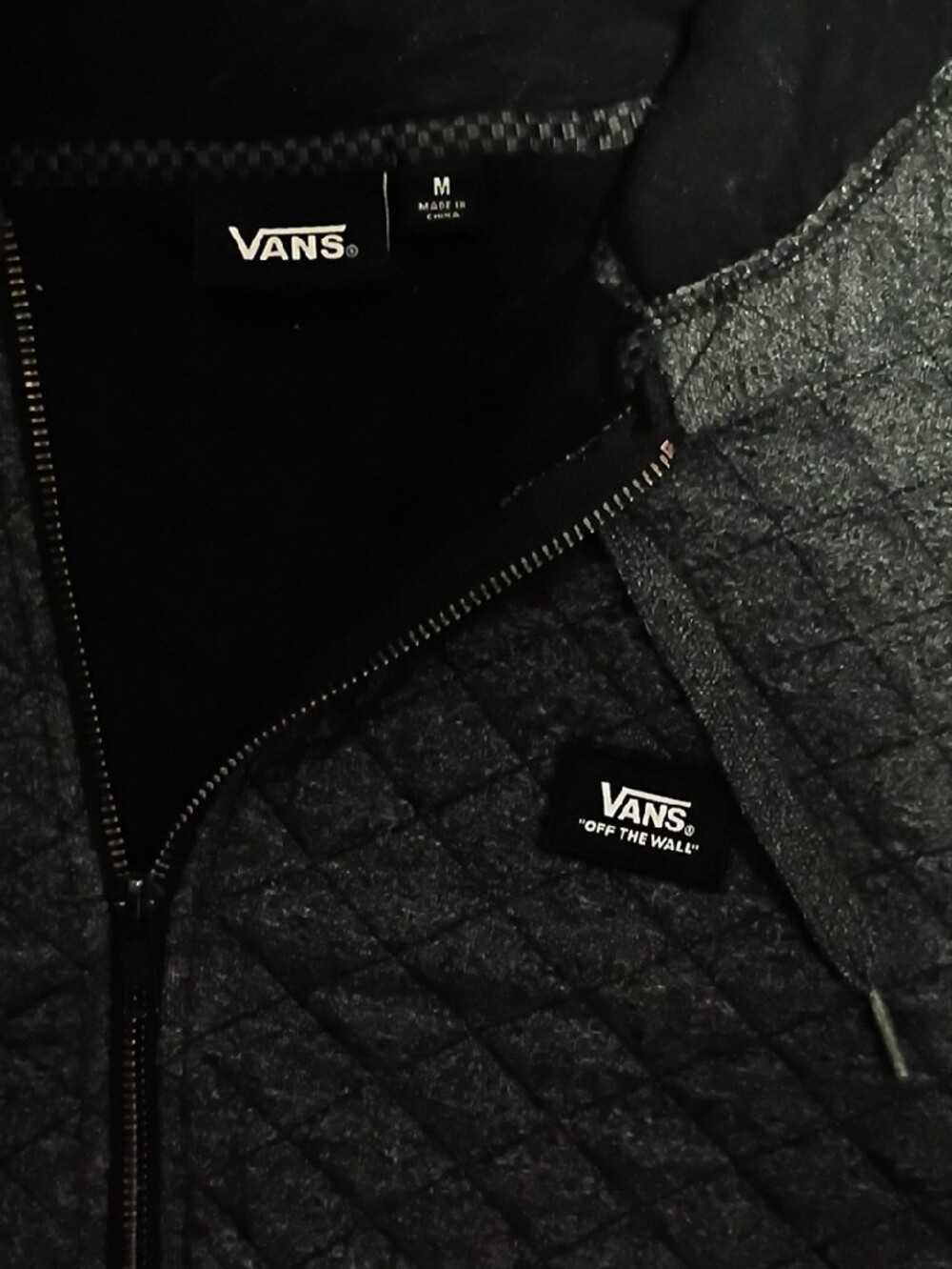 Vans Quilted Hooded Jacket in Dark Gray - Picture 2 of 9